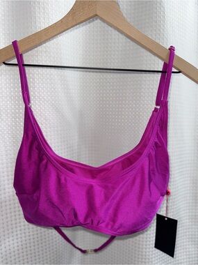 South Beach Miami Essentials Bikini Top NWT Size 14 Cut Out Gold Ring Detail